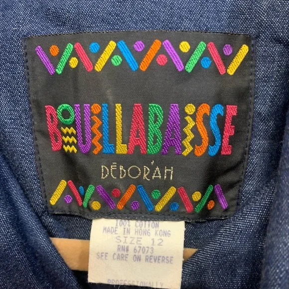 Vintage Bouillabaisse 2 in 1 Multi Color Size 12 Denim Dress.             2908-V - Picture 7 of 10